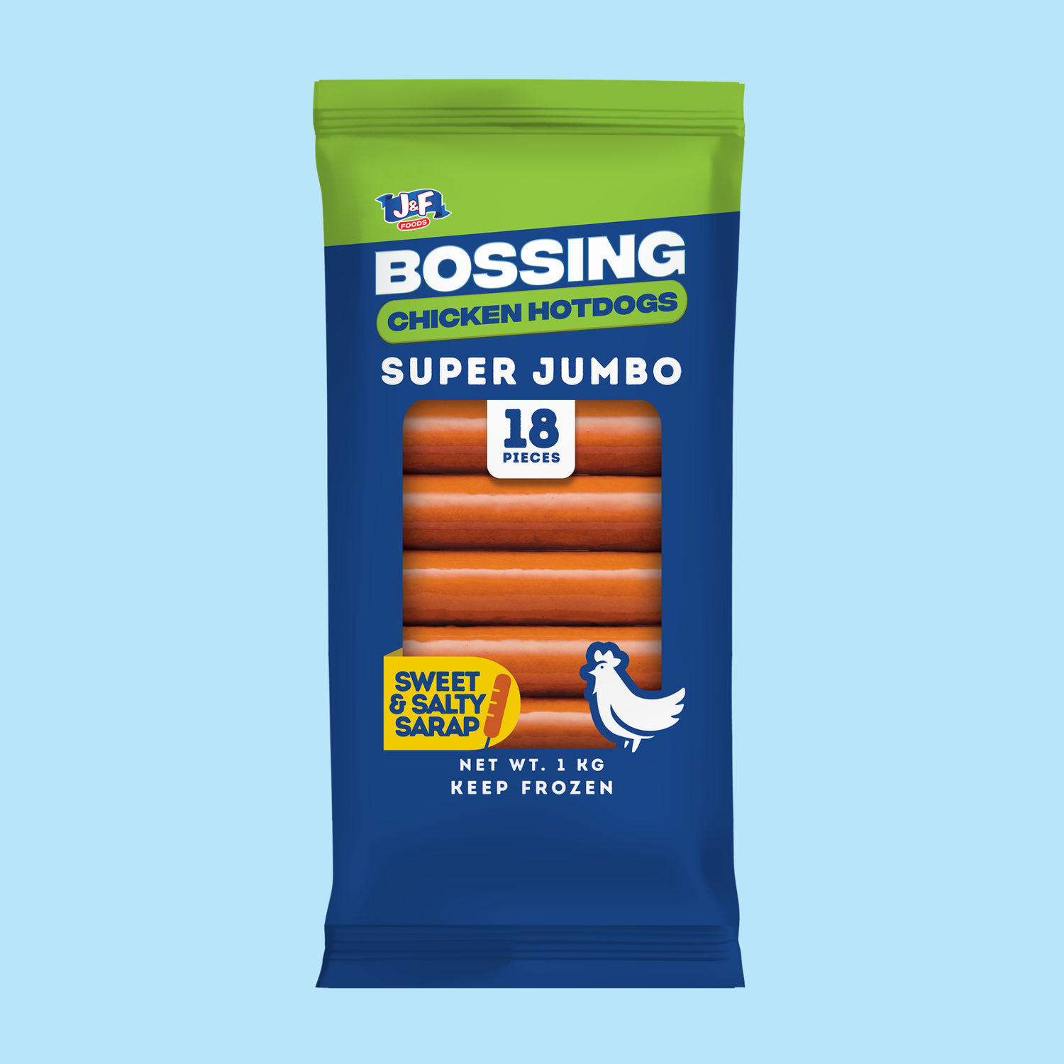 Bossing Chicken Hotdog Super Jumbo - J&F Foods