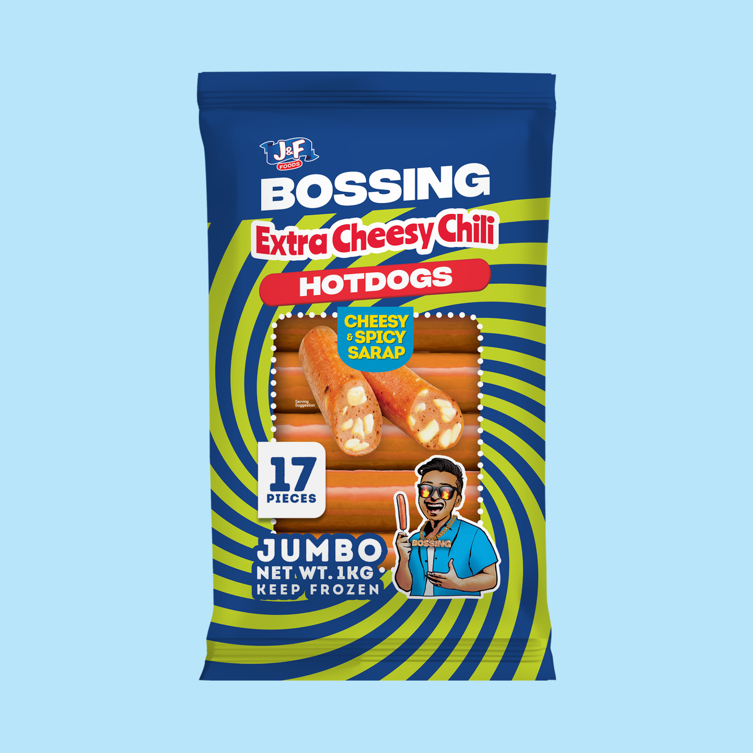 Bossing Extra Cheesy Chili Hotdogs Jumbo - J&F Foods
