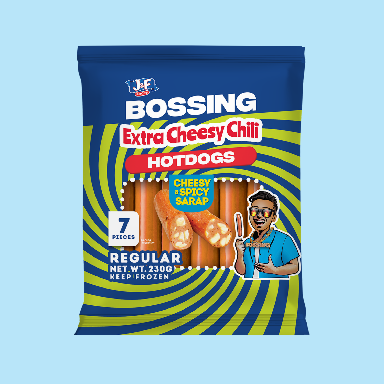Bossing Extra Cheesy Chili Hotdogs Regular - J&F Foods