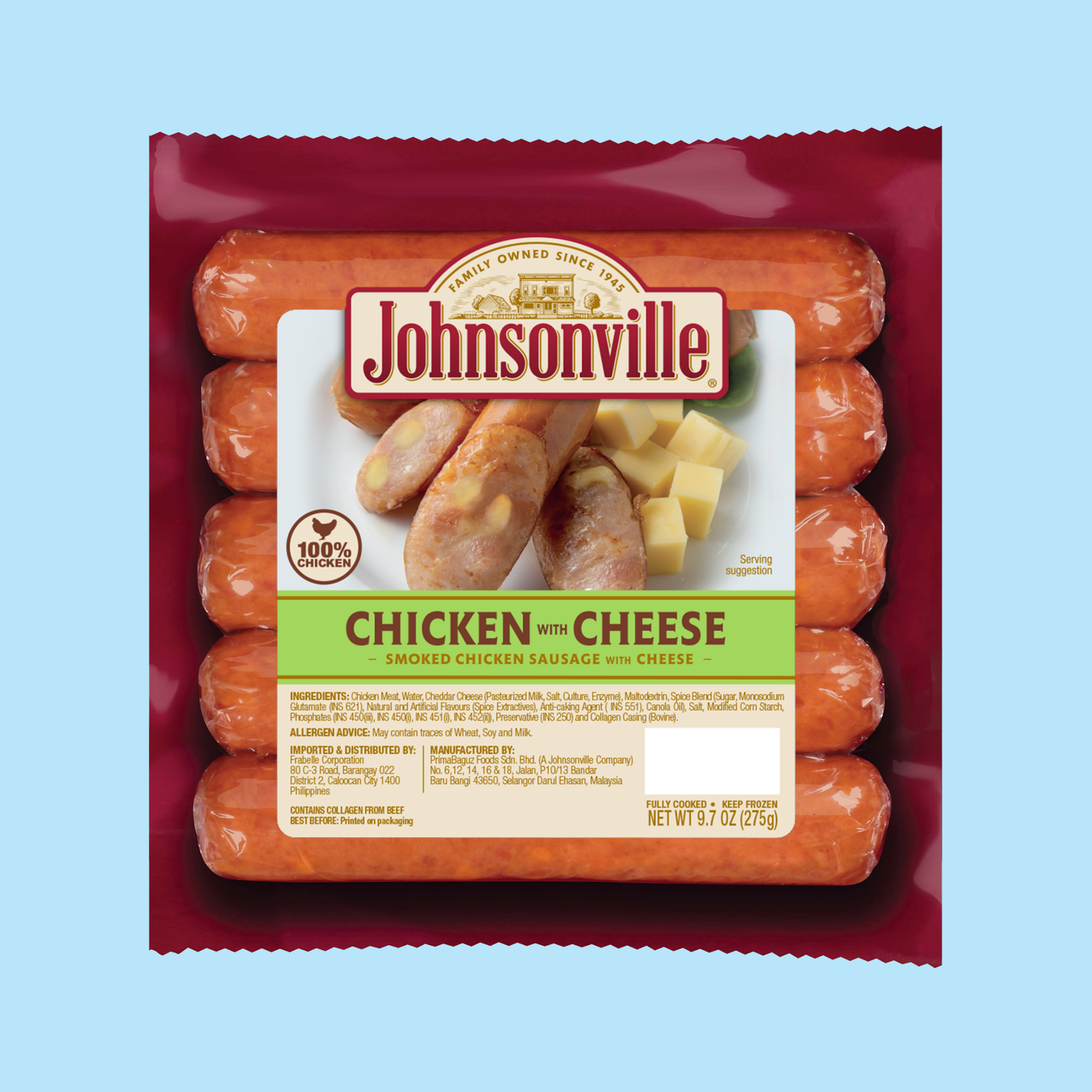 Johnsonville Smoked Chicken Sausage with Cheese - J&F Foods