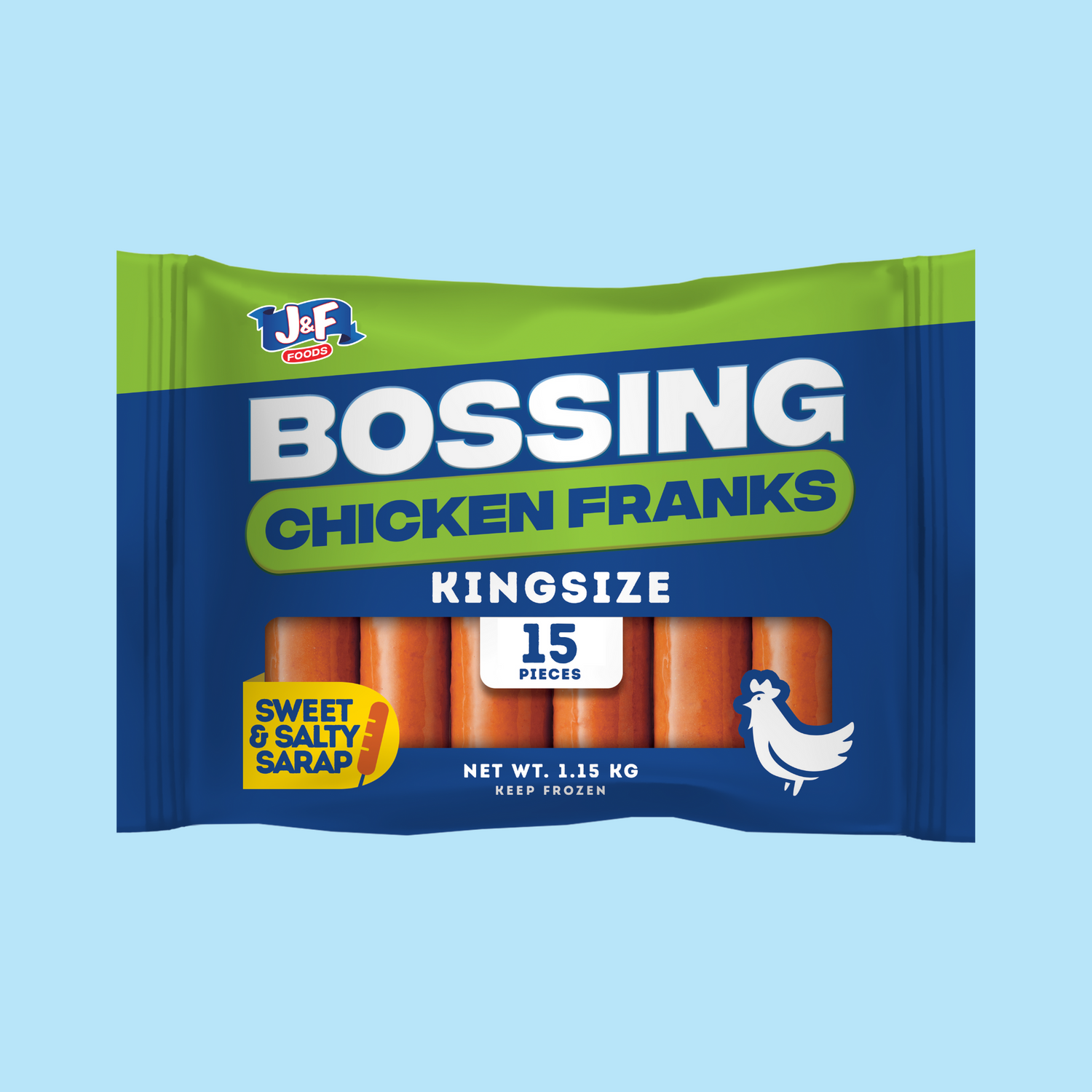 Bossing Chicken Franks Kingsize - J&F Foods