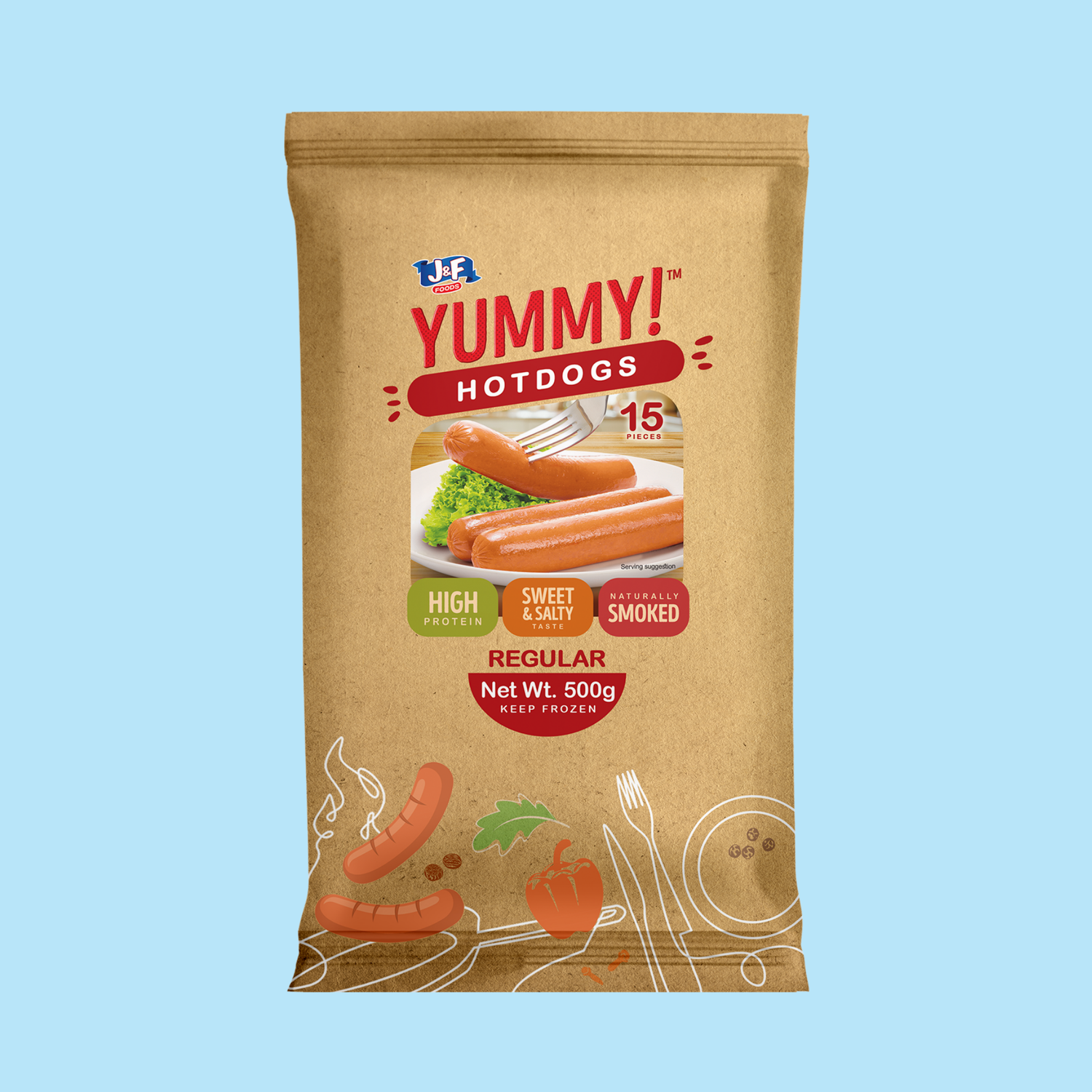 Yummy! Hotdogs Regular - J&F Foods
